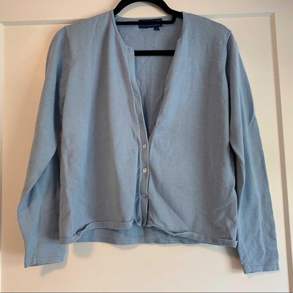 J McLoughlin Blue Cardigan